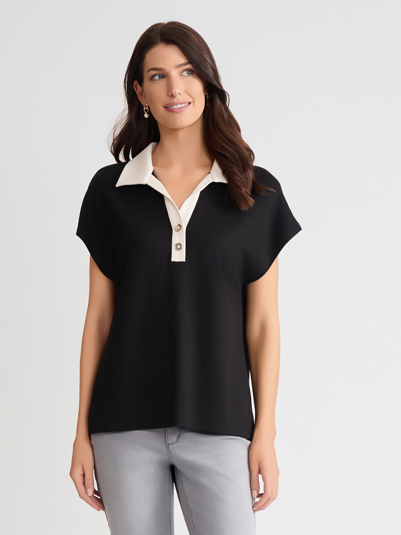 Extended Shoulder Polo Top