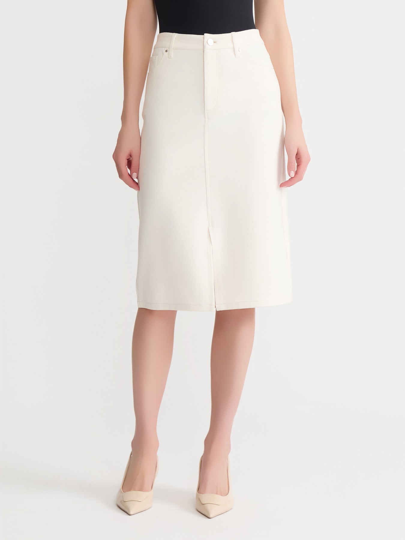 Lexington Front Slit Midi Skirt
