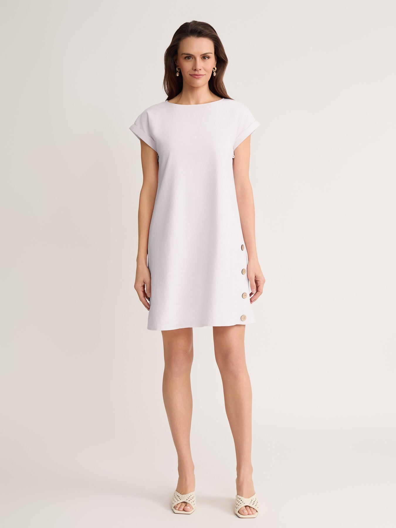 Jones New York Linen-Blend Swing Dress