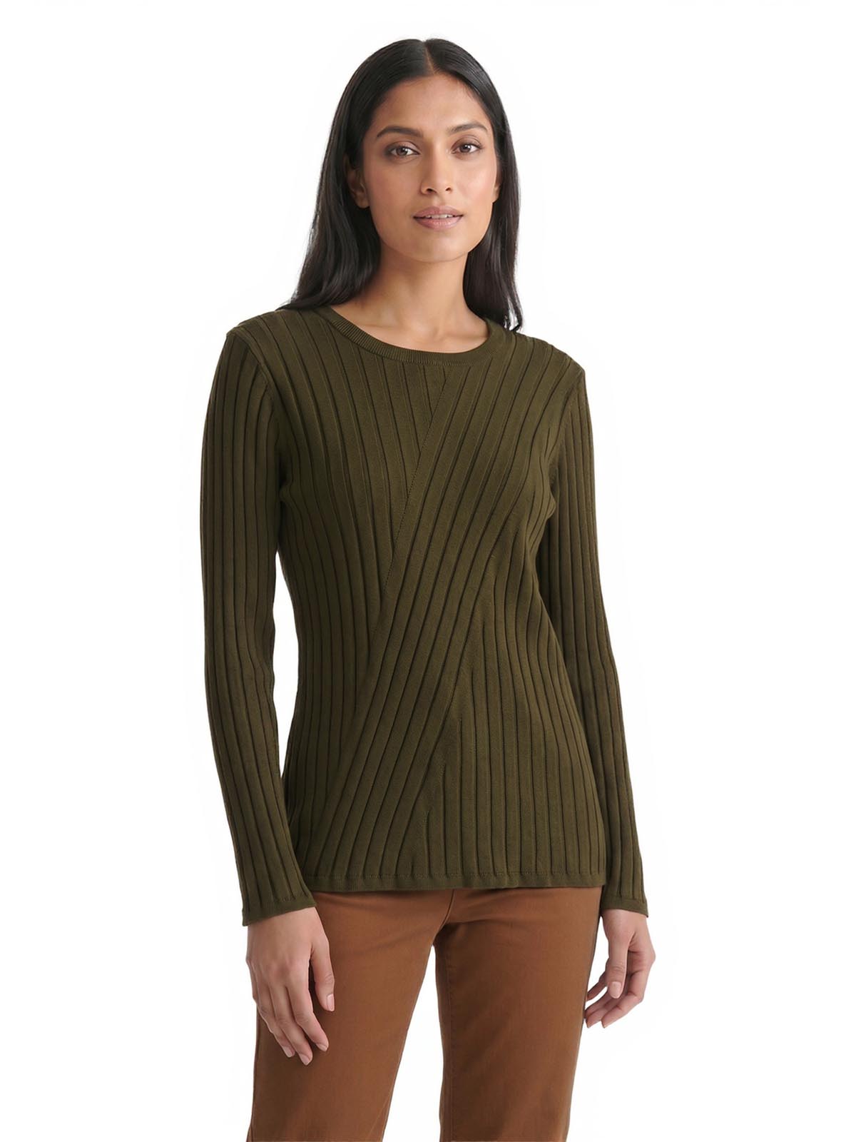 Directional Ribbed Knit Top