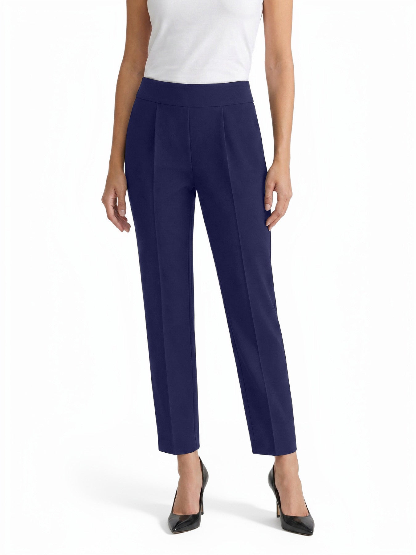 Petite Pull-On Pintuck Pants