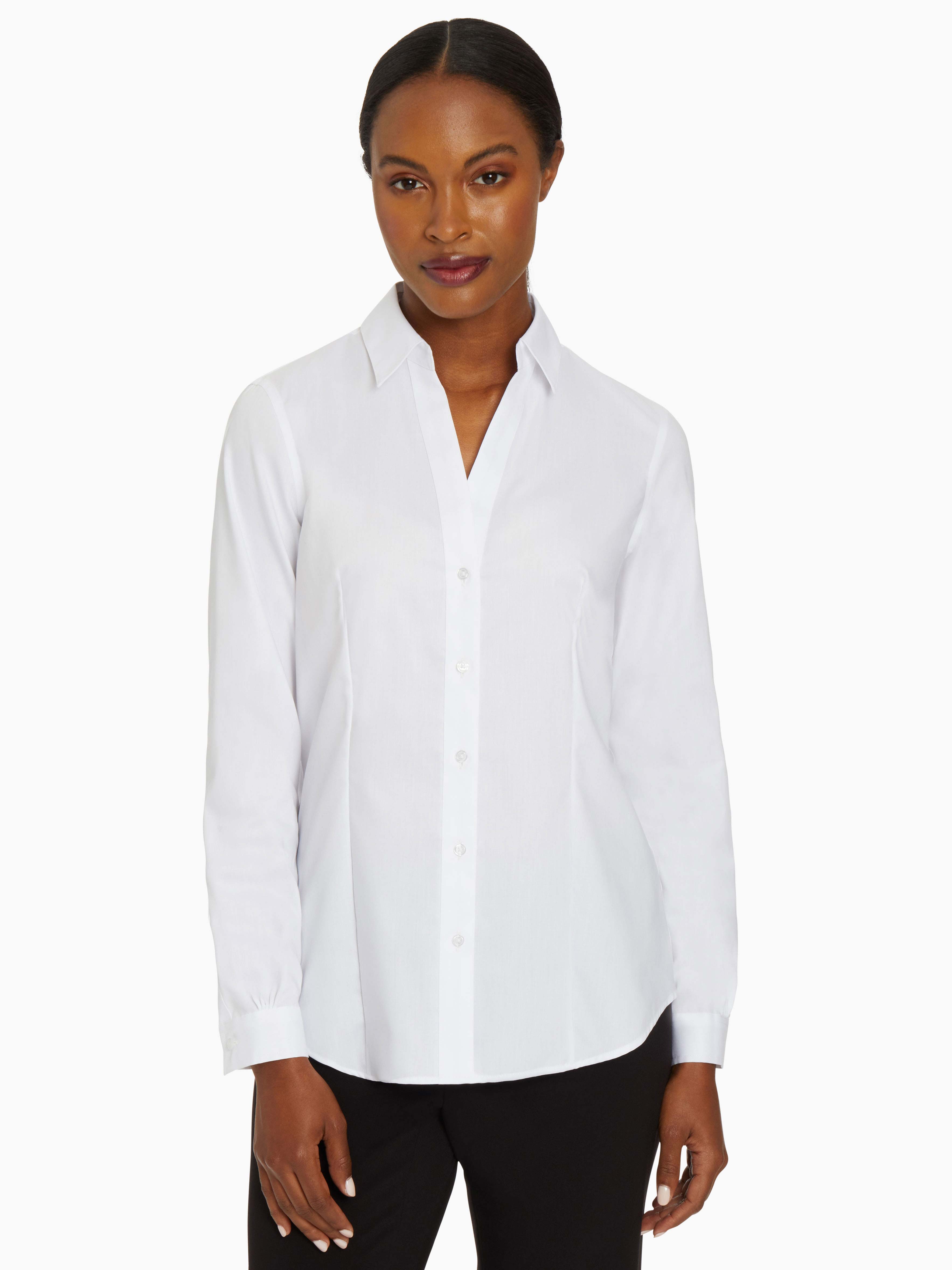 White Easy-Care Shirt - Button Front Shirt | Jones New York