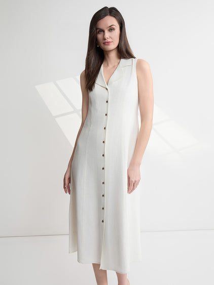a line vest dress Mqtime V-Neck Vest Dress Japanese Style Loose Solid Cotton Linen Summe –  mqtime main image 0