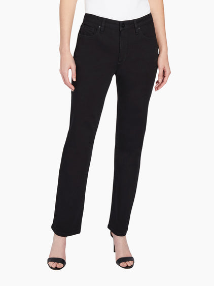 Leah Mid Rise Straight Leg Washed Onyx
