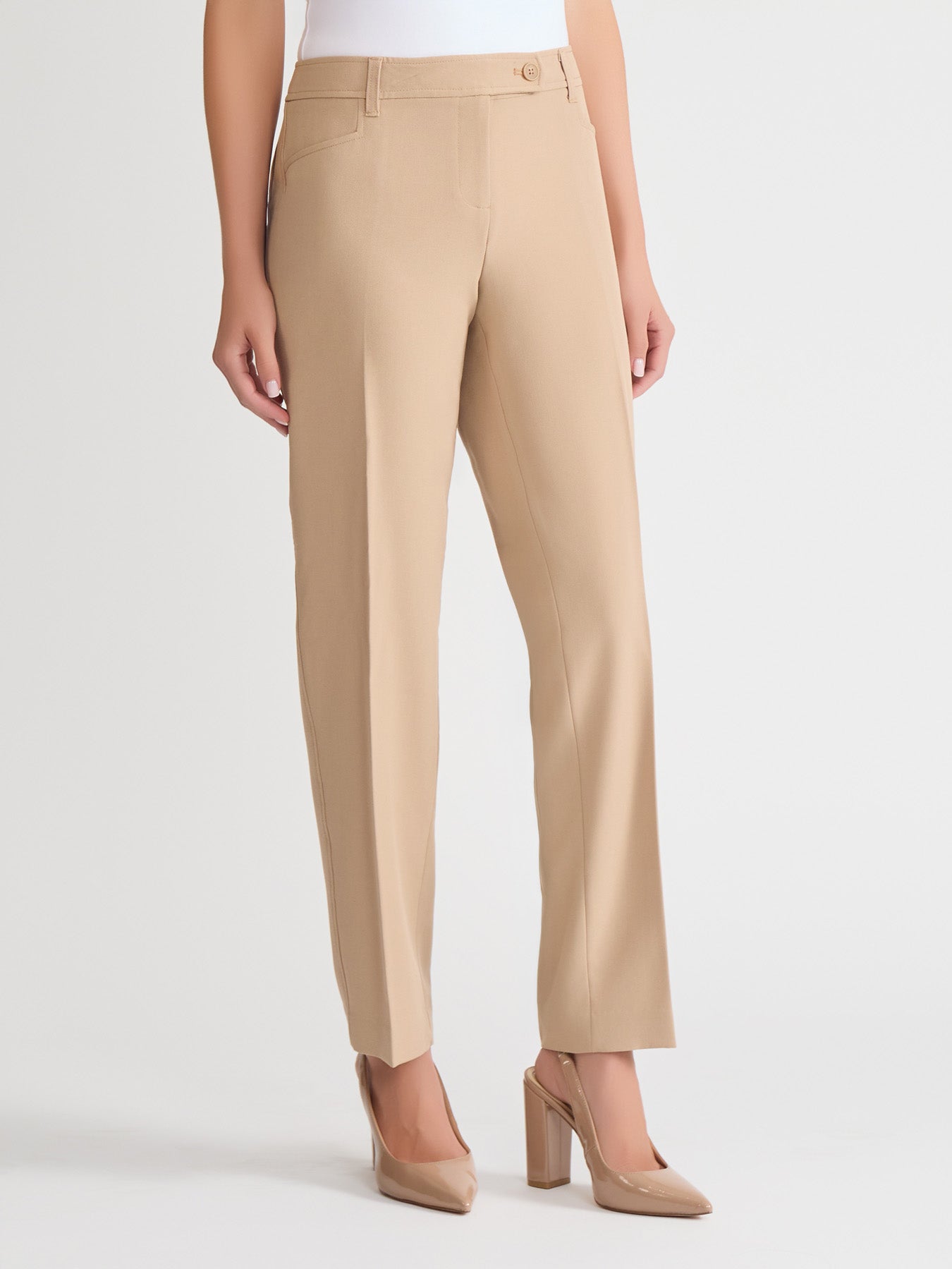 Straight Leg Pant - Tan Pants | Jones New York