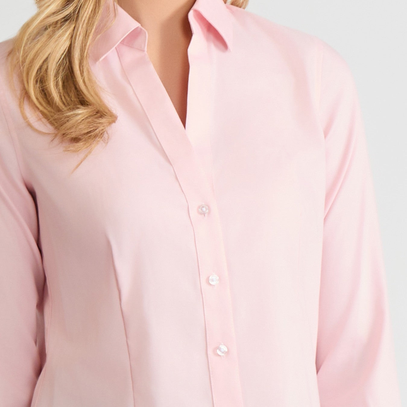 slim fit dress slacks Blue Easy-Care Shirt - Button Front Shirt