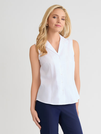 Easy-Care Shirt White Sleeveless Shirt Jones New York