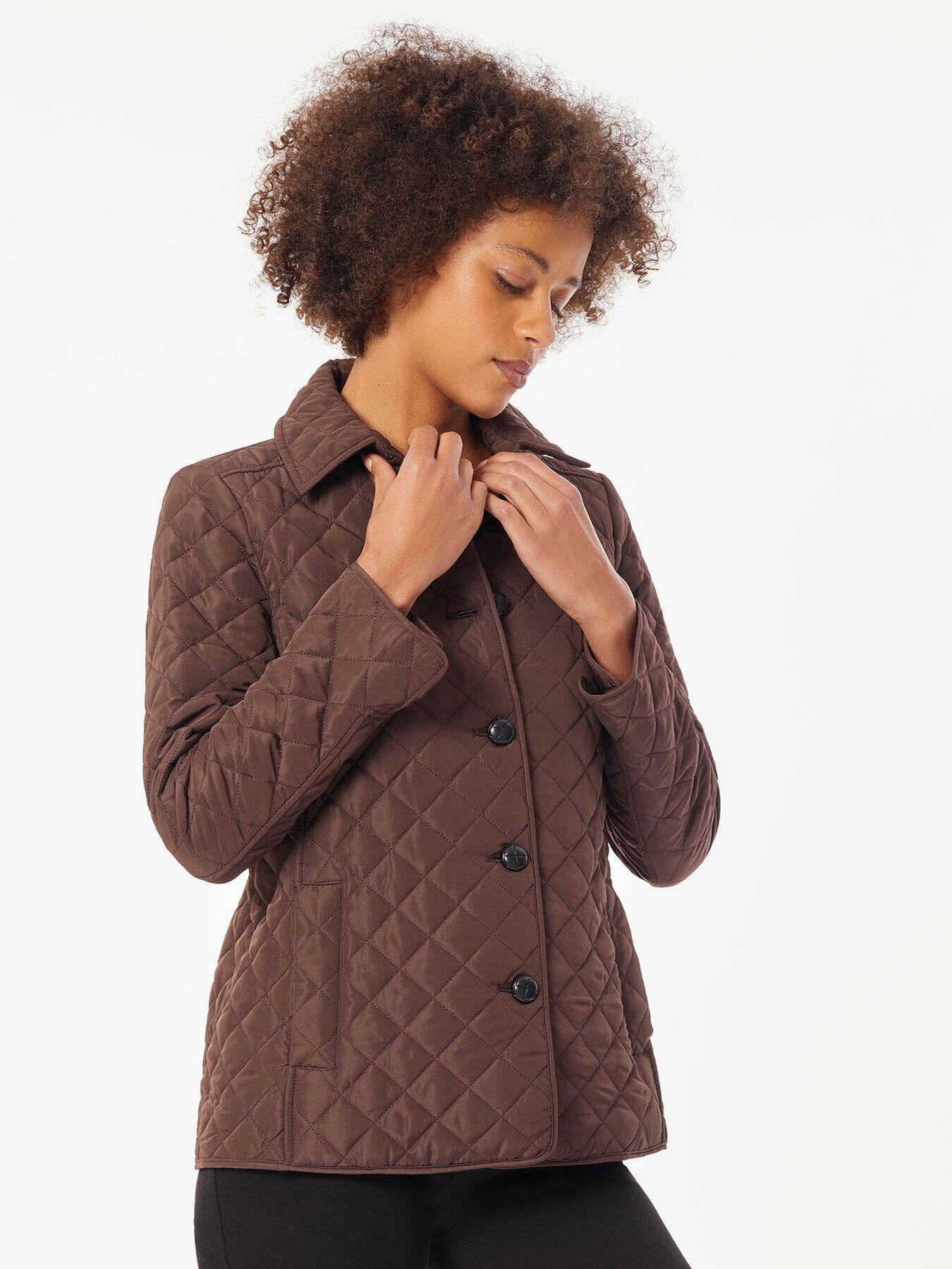 Quilt Coat Brown Quilted Jacket Jones New York