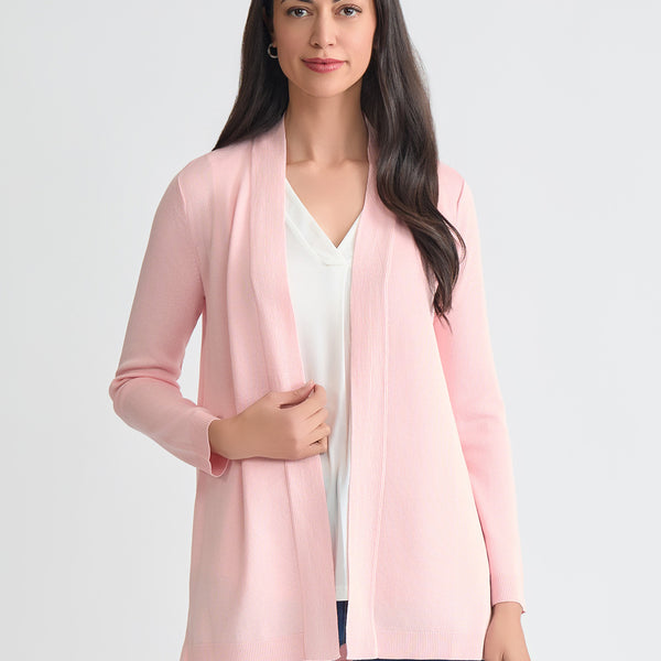 epine é button spring cardigan baby pink Button Front Lace Sweater Cardigan Primrose Pink | Boston Proper