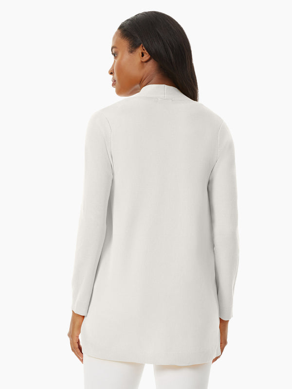 A.Jesdani Women's Long Sleeve V-Neck Cardigan Sweater - Soft Knit, Button Down, White (Plus Size X-Large)