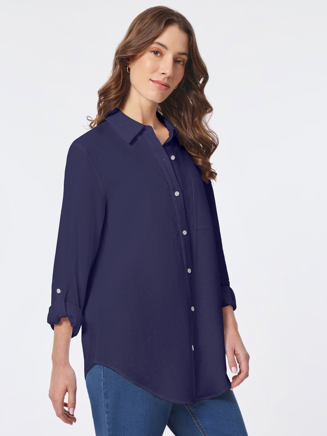 Linen RollTab Sleeve Shirt