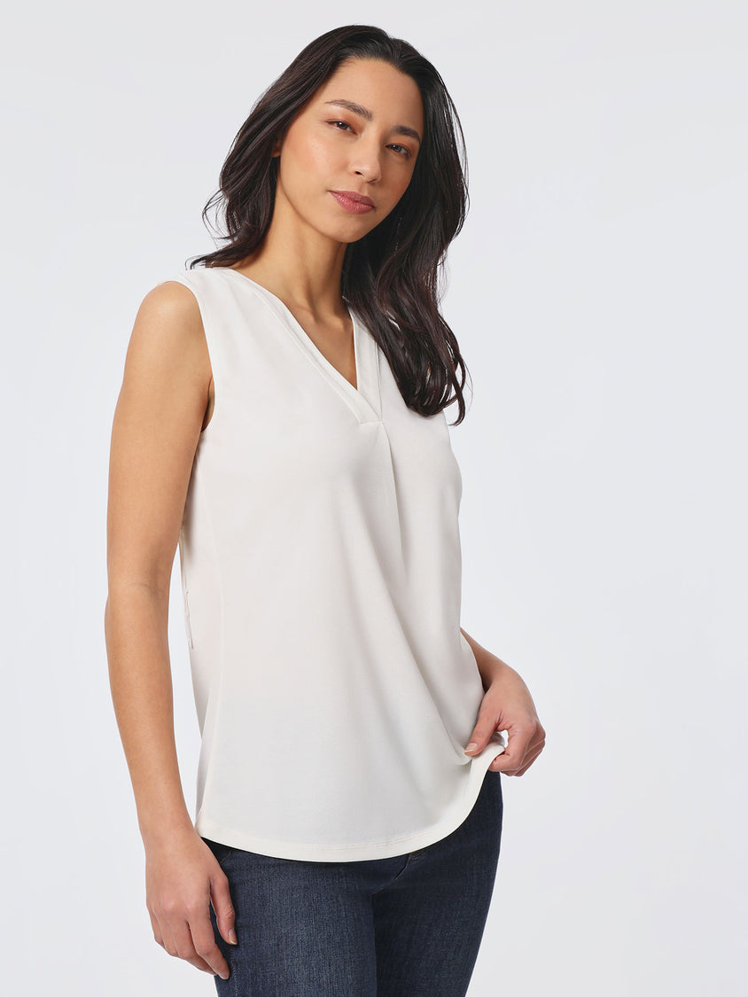 DRAPED V-NECK PLEATED BLOUSE main image 1