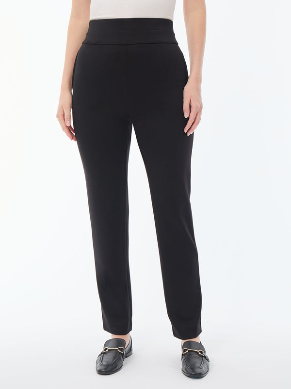 black pull on dress pants Jones New York High Double Wide Waist Pant - Chic Redefined ball gown quinceanera Size:14 W One-shoulder Black Maxi Floor
