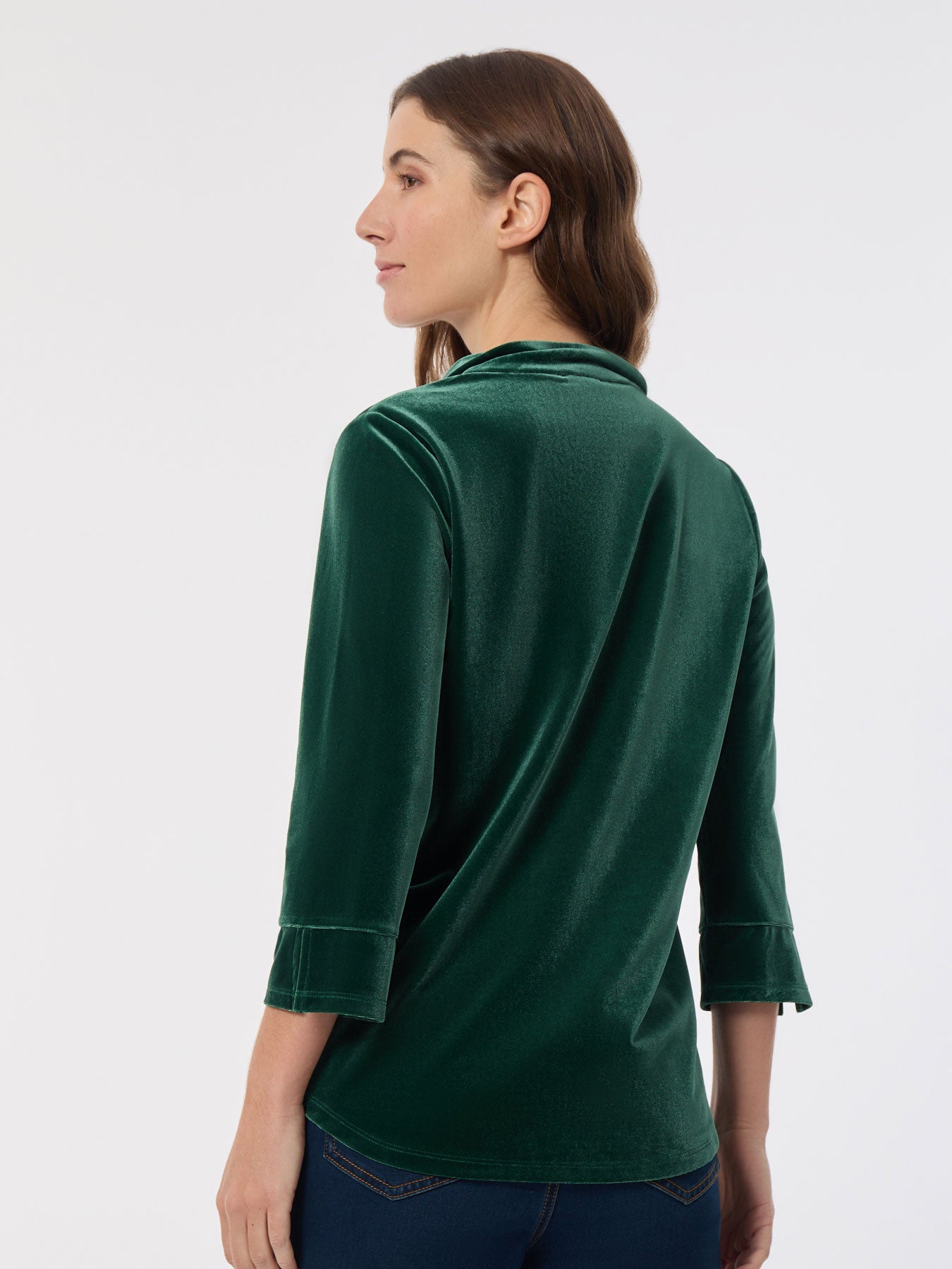 Velour Pop-Over Collar Top Velour Pop-Over Collar Top