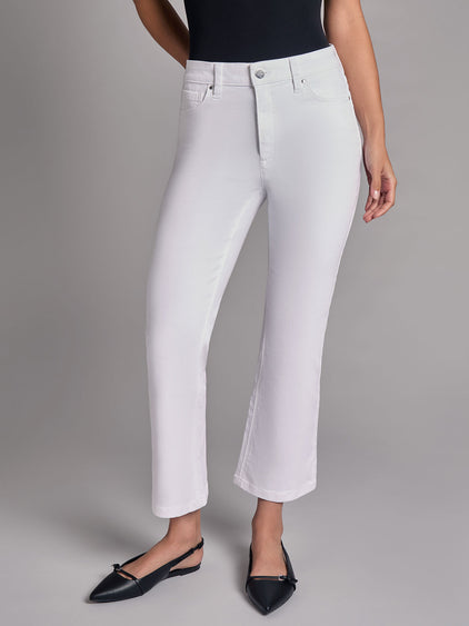 White Crop Jeans Petite Petite High Rise Cropped Kick Flare Jeans
