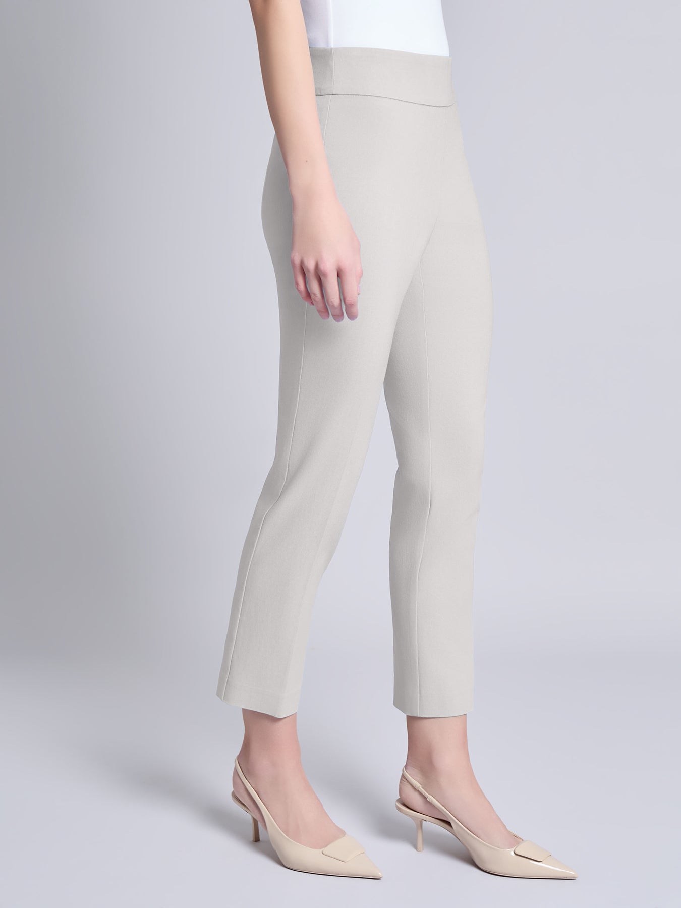 Solid Stretch Pull-On Straight Leg Pant