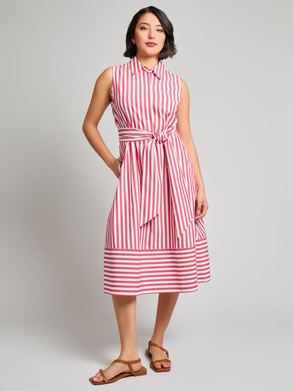 white christmas dresses Petite Shannon Sleeveless Midi Shirt Dress