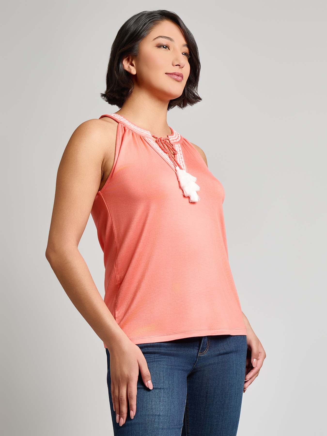 【KIJUN/キジュン】 Sophie Halter-Neck Top Embroidered Halter Neck Tank