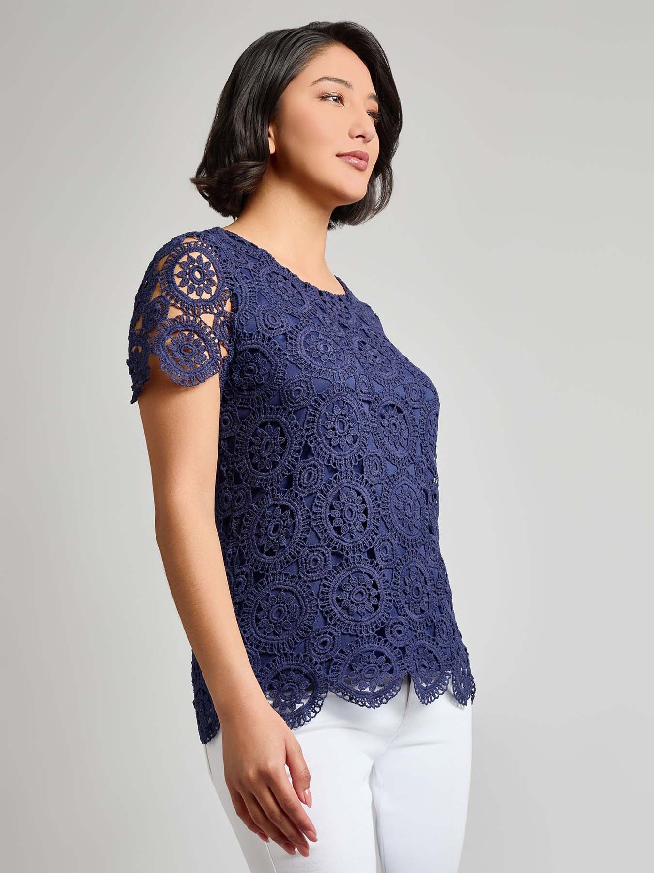 Short Sleeve Lace Top