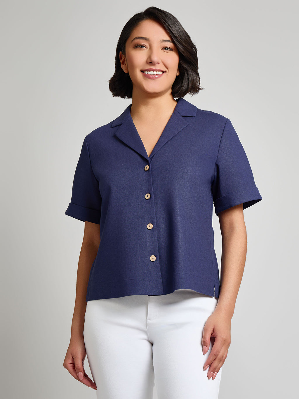 ヘヨン　shell collar blouse / navy Buy Simply Be Blue Scalloped Collar Denim Blouse from Next USA