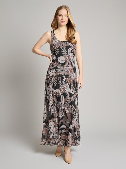 short dress dress Petite Scoop Neck Tiered Maxi Dress