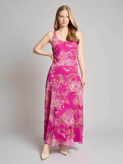 chinese dress ladies Multi Tropical Print Ruffle Strapless Maxi Dress - All Dresses