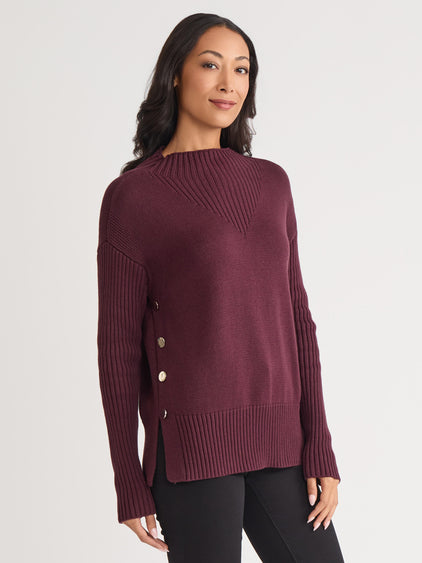 Pull manches longues noir femme Bréal