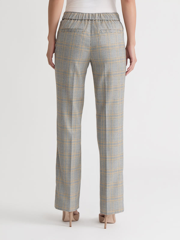 Petite Pull On Button Tab Trouser, Glen Plaid Petite Pull On Button Tab Trouser, Glen Plaid