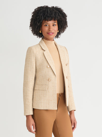 Petite Faux Double Breasted Blazer