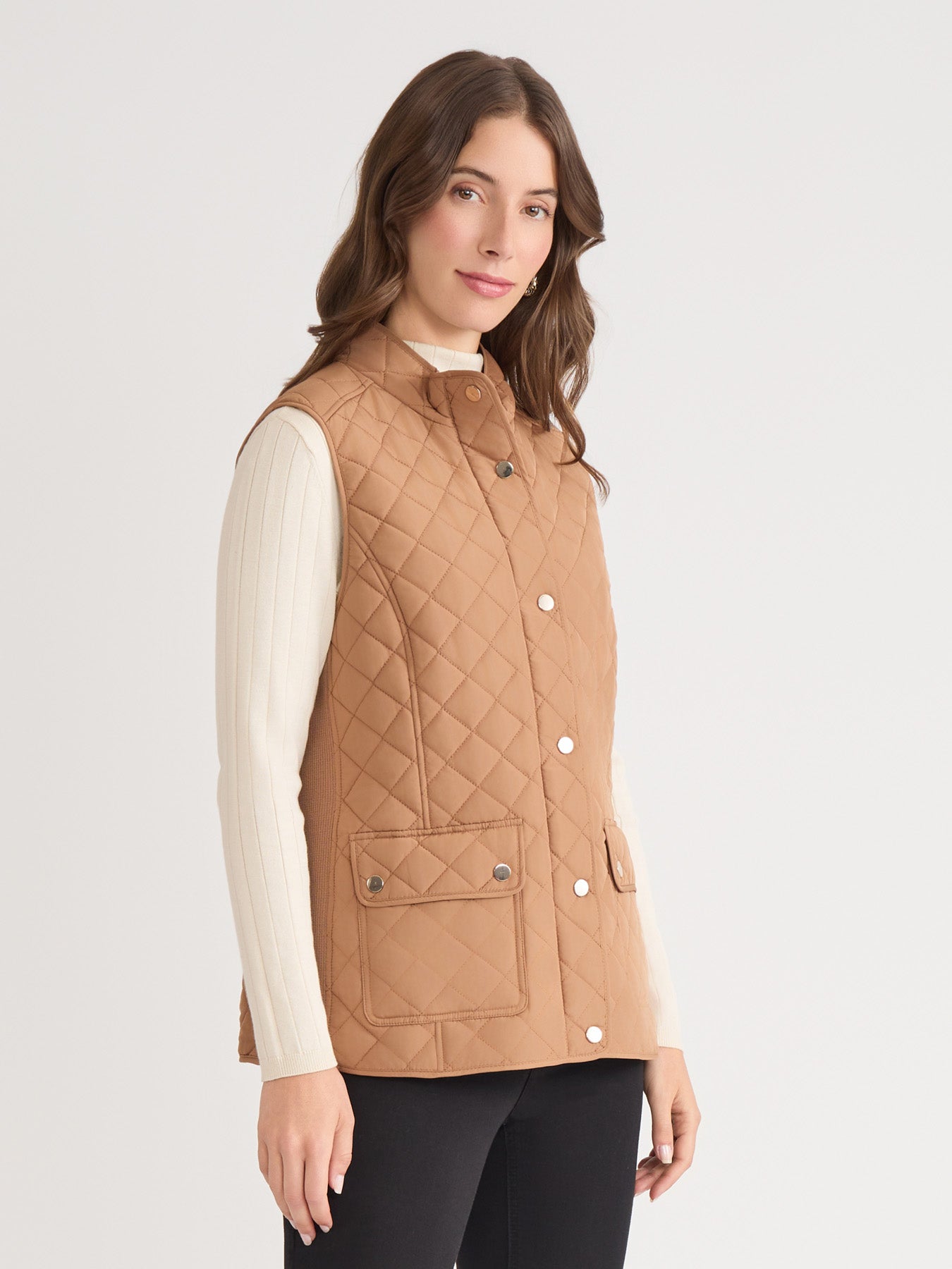 Zip-Front Quilted Vest