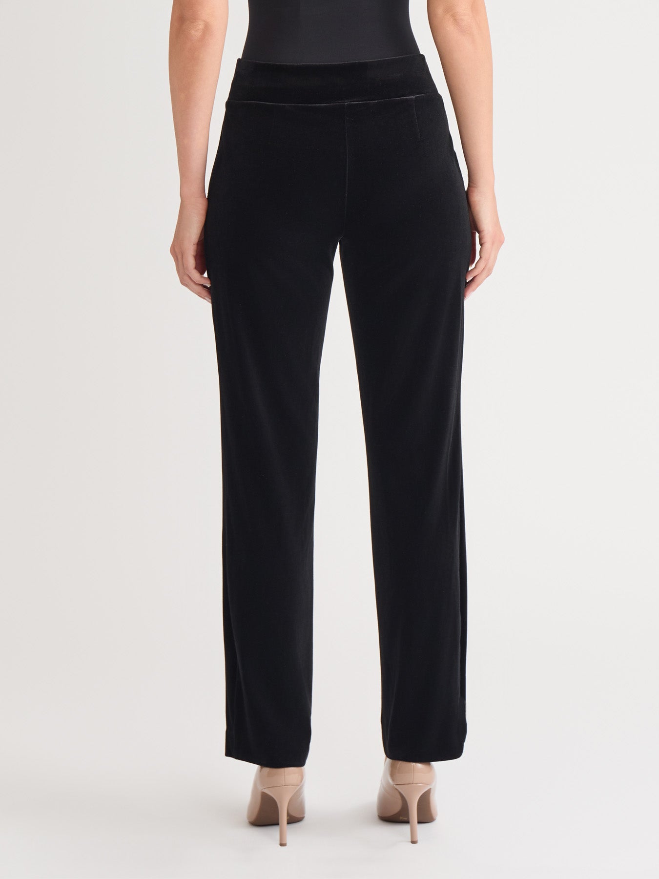 Pull-On Velour Straight Leg Pants