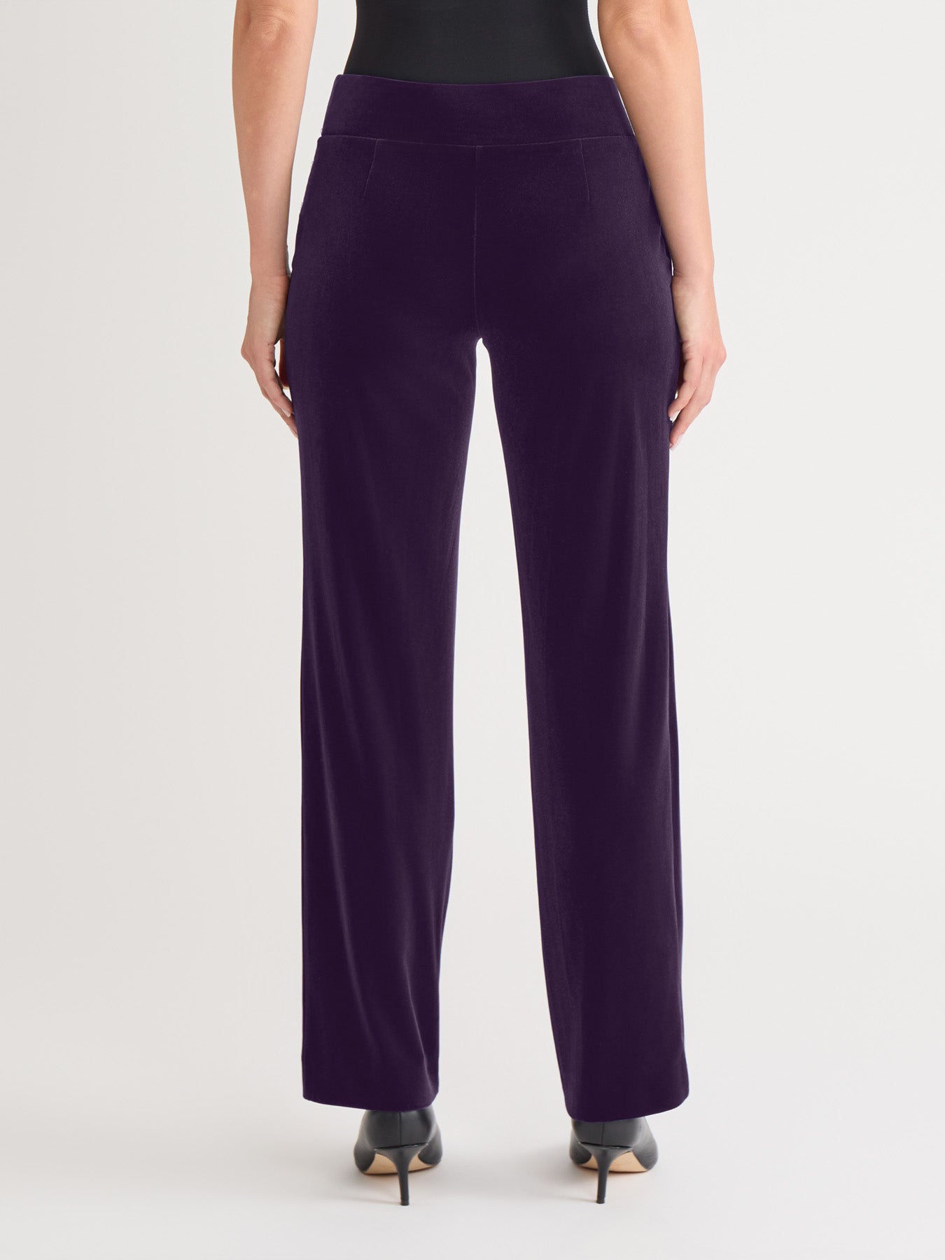 Pull-On Velour Straight Leg Pants