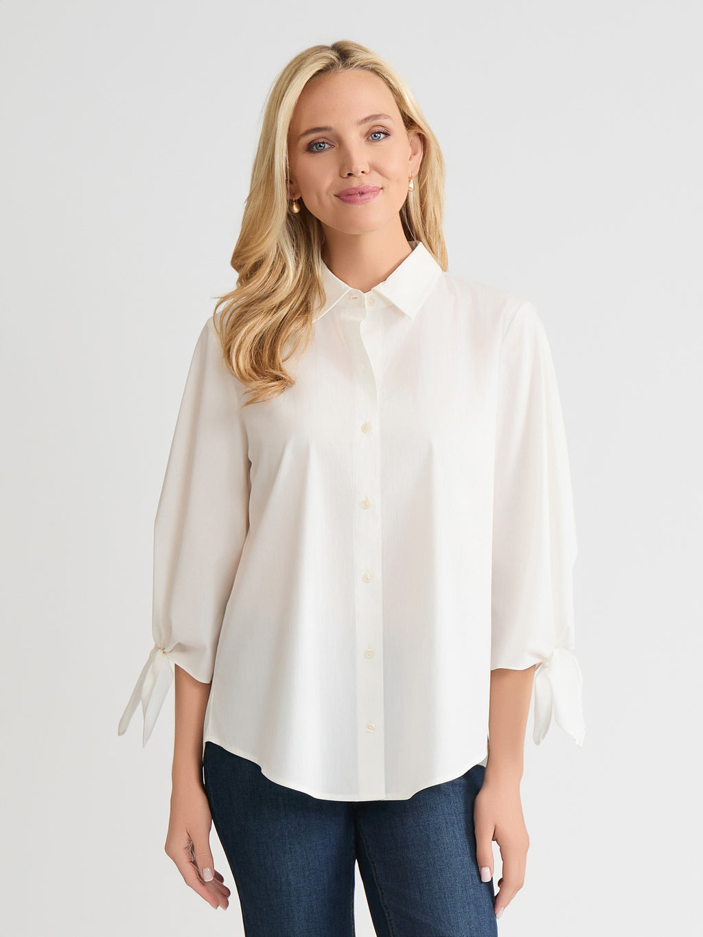 liten tie sleeve blouse トップス Tie Sleeve Button-Front Shirt