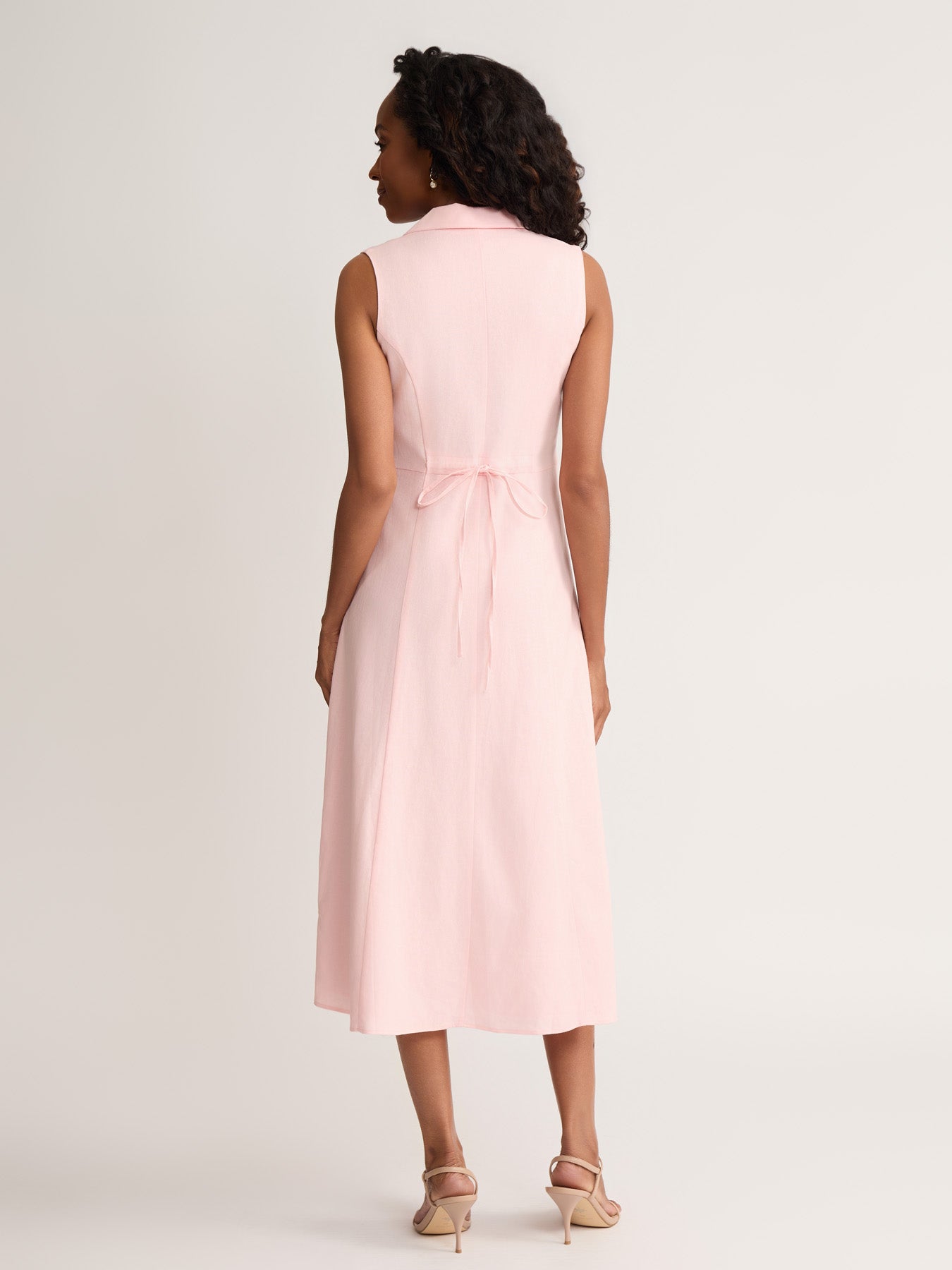 【ito fukuoka】simple linen gown pink 作家さん Zaide Maxi Dress