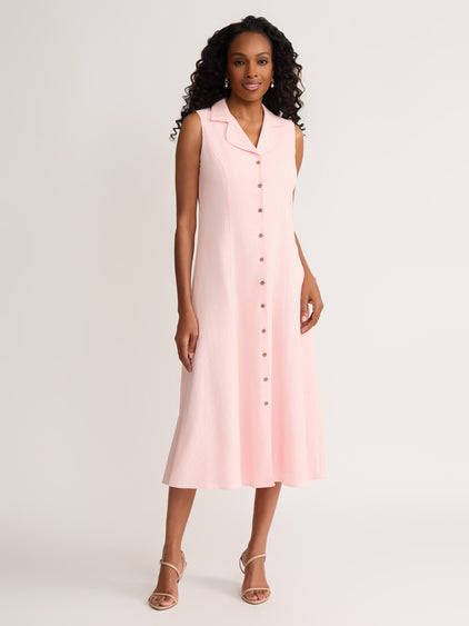 open lace back dress Rove Linen-Cotton Midi Dress - Crossover Back Ties main image 1