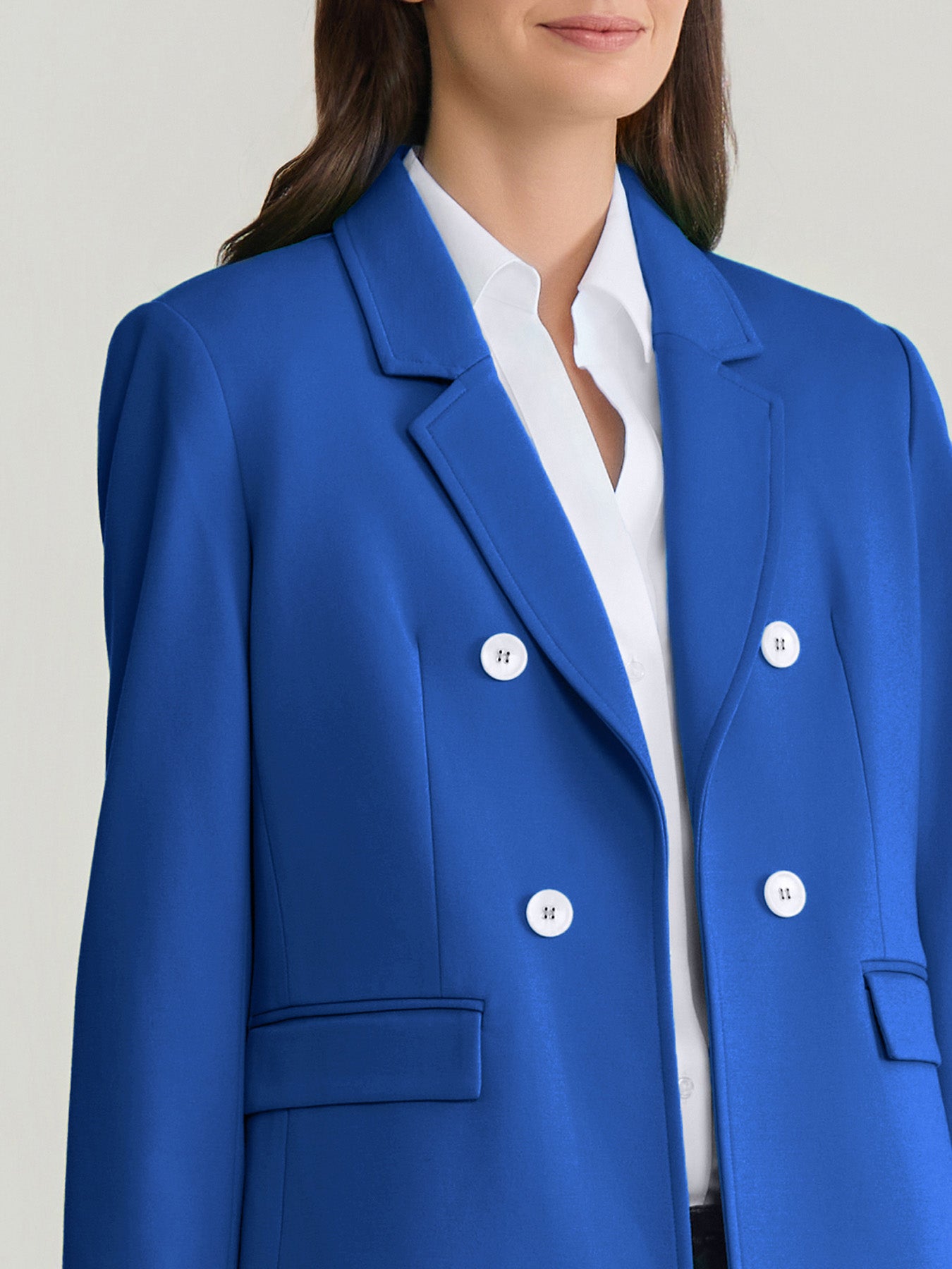 Faux Double Breasted Jacket with Back Tab