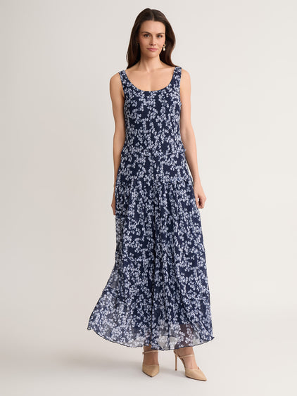Petal Print Tiered Maxi Dress Petal Print Tiered Maxi Dress