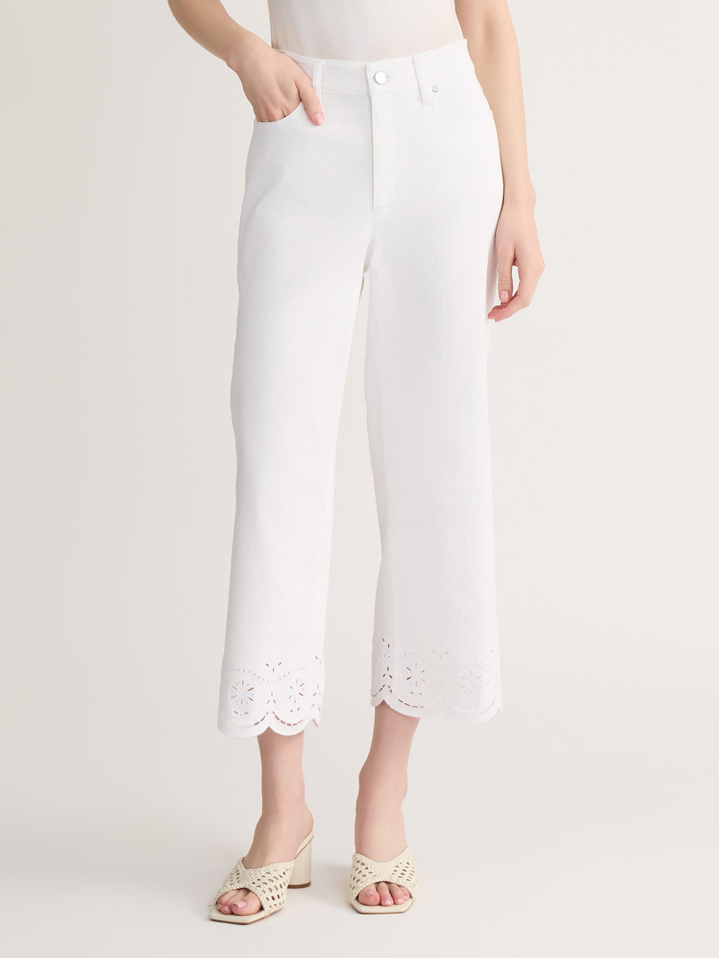 Lexington Embroidered Cropped Jeans