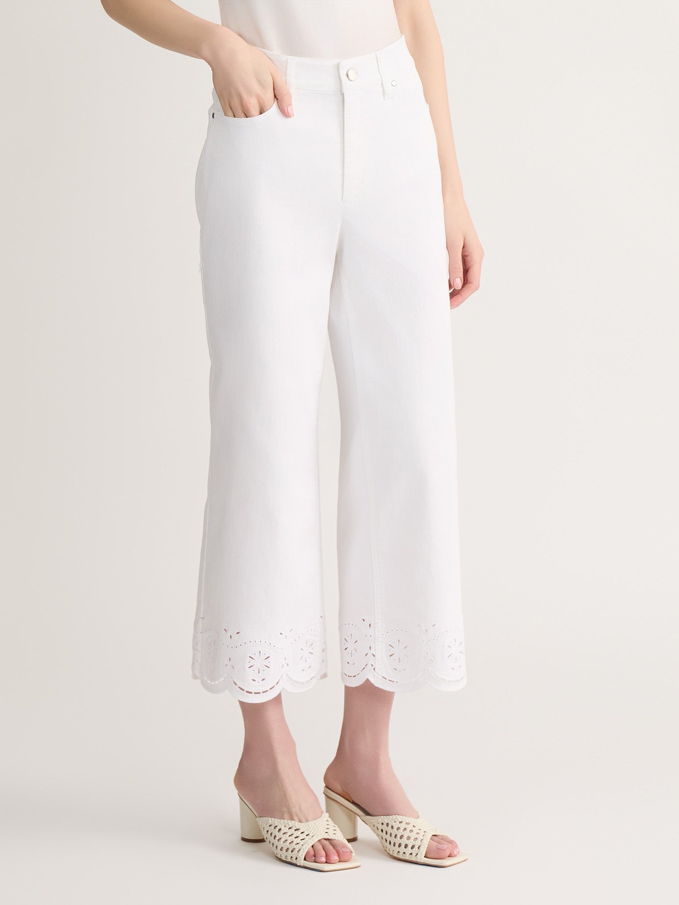 Lexington Embroidered Cropped Jeans