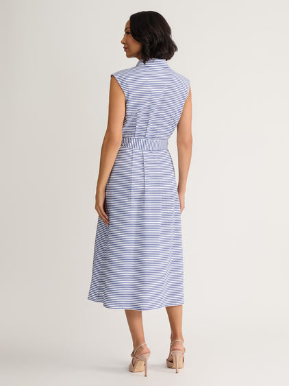 Jones New York Sleeveless Pleated Shirtdress