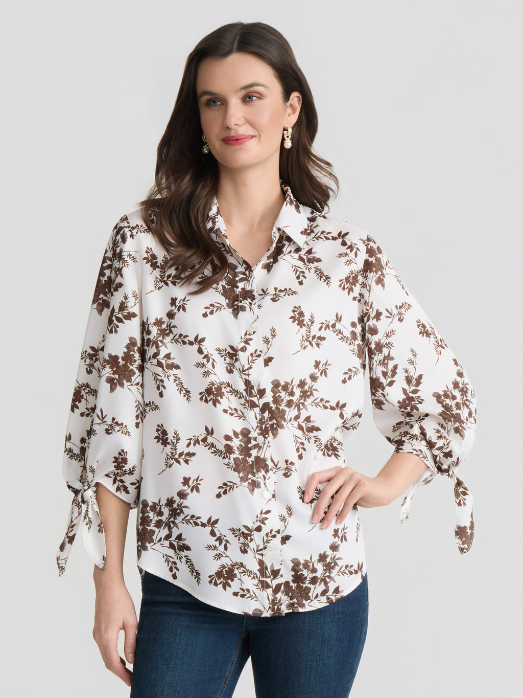liten tie sleeve blouse トップス Tie Sleeve Button-Up Blouse