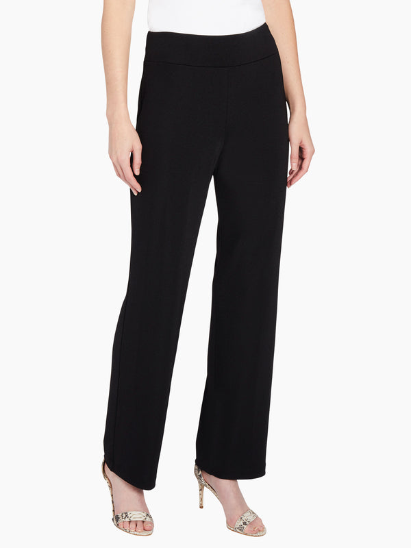 Pull-On Dress Pants - Black Straight Leg Pants