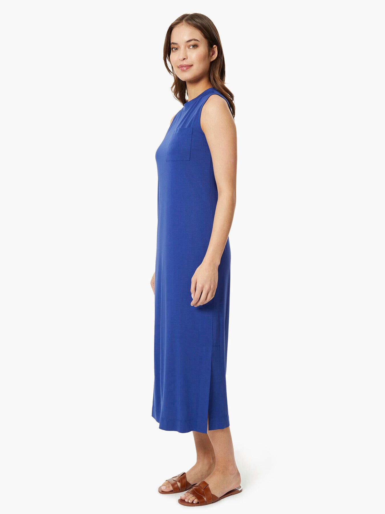 Sleeveless Midi Dress - Blue Knit Dress | Jones New York