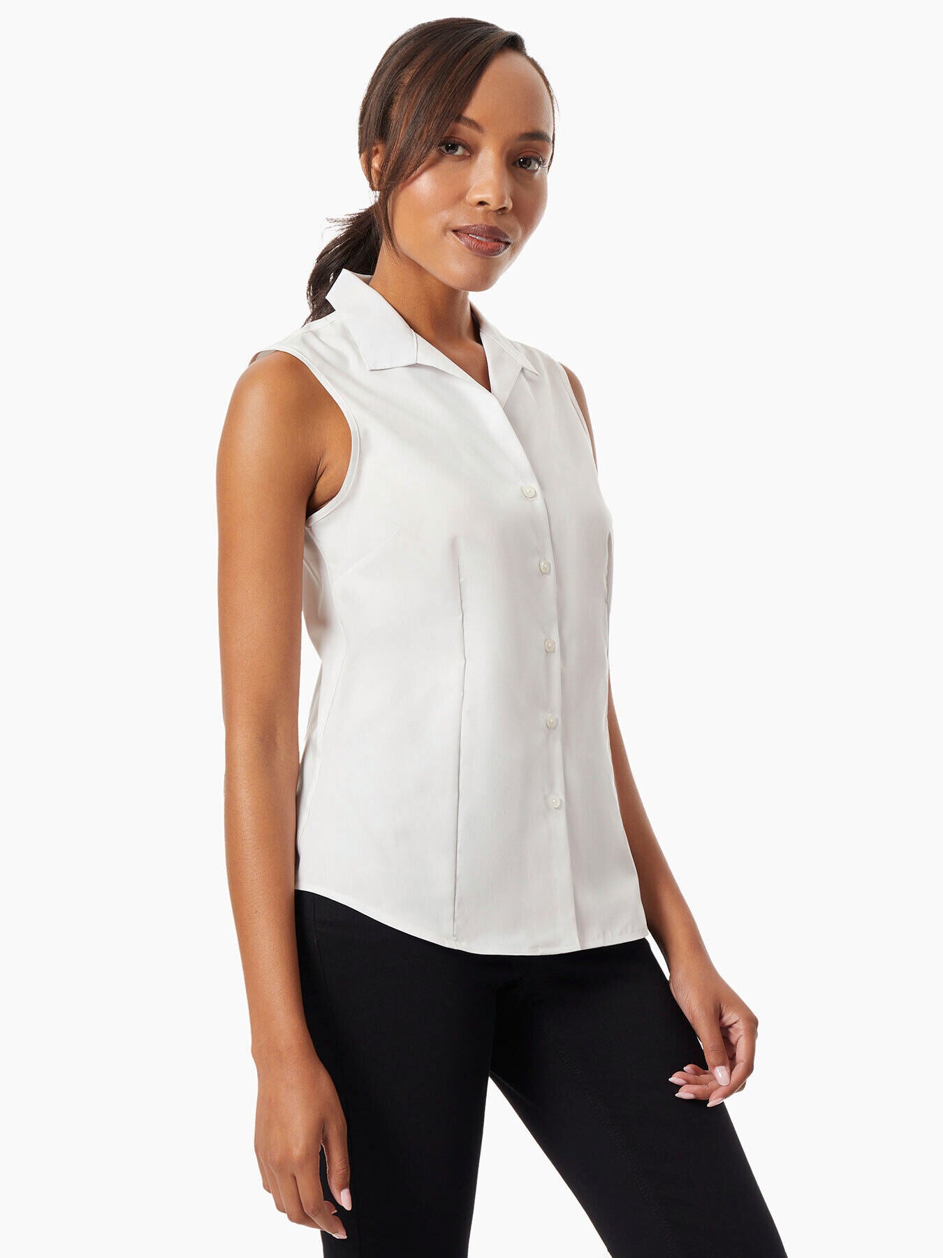 Easy-Care Shirt - White Sleeveless Shirt | Jones New York