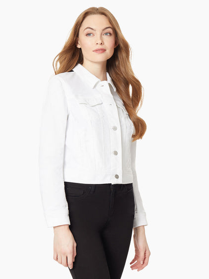 denim jacket with white dress Women's Denim Jacket - White Denim Jacket