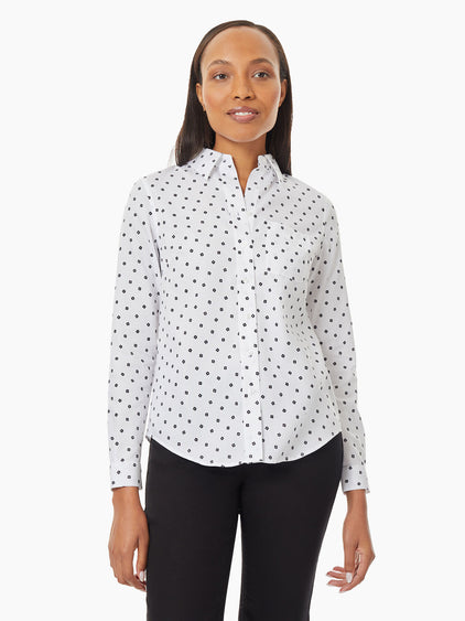 Blue Easy-Care Shirt - Polka Dot Blouse | Jones New York